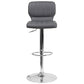 Contemporary Gray Vinyl Adjustable Height Barstool With Vertical Stitch Back And Chrome Base By Flash Furniture | Bar Stools | Modishstore - 4