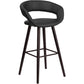 Brynn Series 29'' High Contemporary Cappuccino Wood Barstool In Black Vinyl By Flash Furniture | Bar Stools | Modishstore - 1