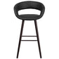 Brynn Series 29'' High Contemporary Cappuccino Wood Barstool In Black Vinyl By Flash Furniture | Bar Stools | Modishstore - 4