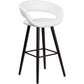 Brynn Series 29'' High Contemporary Cappuccino Wood Barstool In White Vinyl By Flash Furniture | Bar Stools | Modishstore - 1