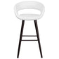 Brynn Series 29'' High Contemporary Cappuccino Wood Barstool In White Vinyl By Flash Furniture | Bar Stools | Modishstore - 4