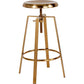 Toledo Industrial Style Barstool With Swivel Lift Adjustable Height Seat In Gold Finish By Flash Furniture | Bar Stools | Modishstore