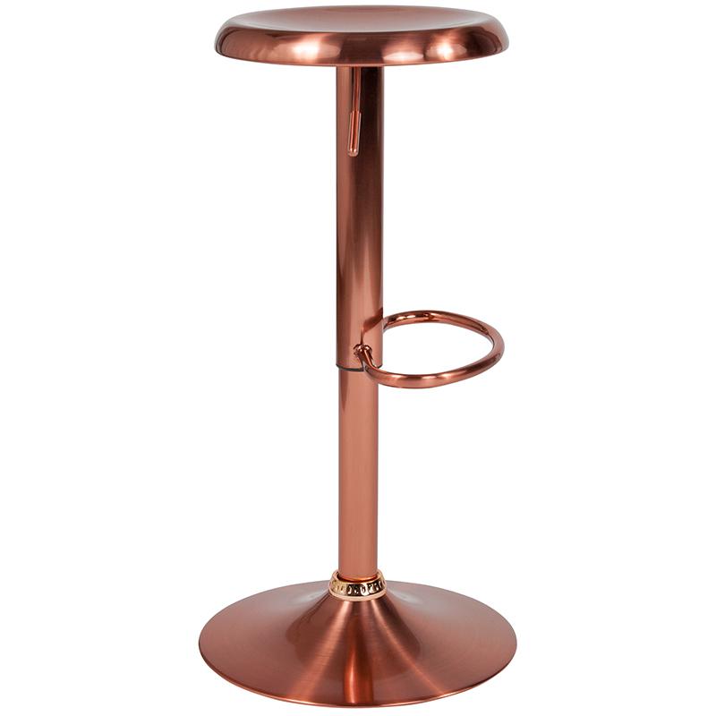 Madrid Series Adjustable Height Retro Barstool In Rose Gold Finish By Flash Furniture | Bar Stools | Modishstore - 2