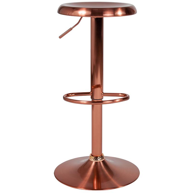 Madrid Series Adjustable Height Retro Barstool In Rose Gold Finish By Flash Furniture | Bar Stools | Modishstore - 4