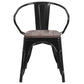 Black Metal Chair With Wood Seat And Arms By Flash Furniture | Dining Chairs | Modishstore - 4