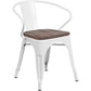 White Metal Chair With Wood Seat And Arms By Flash Furniture | Dining Chairs | Modishstore - 1