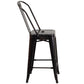 Commercial Grade 24" High Black-Antique Gold Metal Indoor-Outdoor Counter Height Stool With Removable Back By Flash Furniture | Dining Chairs | Modishstore - 2
