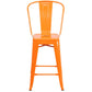 Commercial Grade 24" High Orange Metal Indoor-Outdoor Counter Height Stool With Removable Back By Flash Furniture | Dining Chairs | Modishstore - 4
