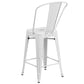 Commercial Grade 24" High White Metal Indoor-Outdoor Counter Height Stool With Removable Back By Flash Furniture | Dining Chairs | Modishstore - 3