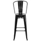 Commercial Grade 30" High Black Metal Indoor-Outdoor Barstool With Removable Back By Flash Furniture | Bar Stools | Modishstore - 4