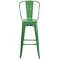 Commercial Grade 30" High Green Metal Indoor-Outdoor Barstool With Removable Back By Flash Furniture | Bar Stools | Modishstore - 4