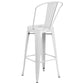 Commercial Grade 30" High White Metal Indoor-Outdoor Barstool With Removable Back By Flash Furniture | Bar Stools | Modishstore - 3