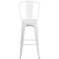 Commercial Grade 30" High White Metal Indoor-Outdoor Barstool With Removable Back By Flash Furniture | Bar Stools | Modishstore - 4