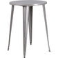 30'' Round Silver Metal Indoor-Outdoor Bar Height Table By Flash Furniture | Outdoor Tables | Modishstore