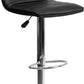 Modern Black Vinyl Adjustable Bar Stool With Back, Counter Height Swivel Stool With Chrome Pedestal Base By Flash Furniture | Bar Stools | Modishstore - 1
