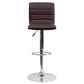 Modern Brown Vinyl Adjustable Bar Stool With Back, Counter Height Swivel Stool With Chrome Pedestal Base By Flash Furniture | Bar Stools | Modishstore - 4