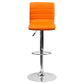 Modern Orange Vinyl Adjustable Bar Stool With Back, Counter Height Swivel Stool With Chrome Pedestal Base By Flash Furniture | Bar Stools | Modishstore - 4