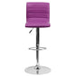 Modern Purple Vinyl Adjustable Bar Stool With Back, Counter Height Swivel Stool With Chrome Pedestal Base By Flash Furniture | Bar Stools | Modishstore - 4