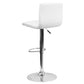 Modern White Vinyl Adjustable Bar Stool With Back, Counter Height Swivel Stool With Chrome Pedestal Base By Flash Furniture | Bar Stools | Modishstore - 3