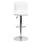Modern White Vinyl Adjustable Bar Stool With Back, Counter Height Swivel Stool With Chrome Pedestal Base By Flash Furniture | Bar Stools | Modishstore - 4