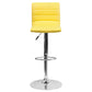 Modern Yellow Vinyl Adjustable Bar Stool With Back, Counter Height Swivel Stool With Chrome Pedestal Base By Flash Furniture | Bar Stools | Modishstore - 4
