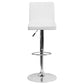 Contemporary White Vinyl Adjustable Height Barstool With Panel Back And Chrome Base By Flash Furniture | Bar Stools | Modishstore - 4