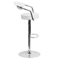Contemporary White Vinyl Adjustable Height Barstool With Arms And Chrome Base By Flash Furniture | Bar Stools | Modishstore - 2