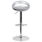 Contemporary Silver Plastic Adjustable Height Barstool With Rounded Cutout Back And Chrome Base By Flash Furniture | Bar Stools | Modishstore - 4