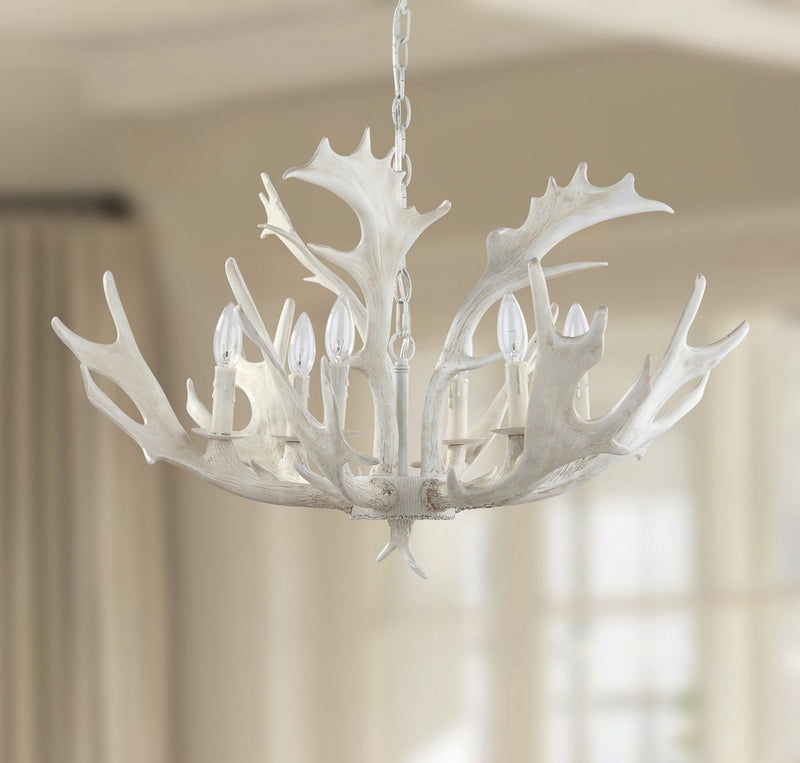 Safavieh Birch 30-Inch Dia Antler Chandelier - White | Chandeliers | Modishstore