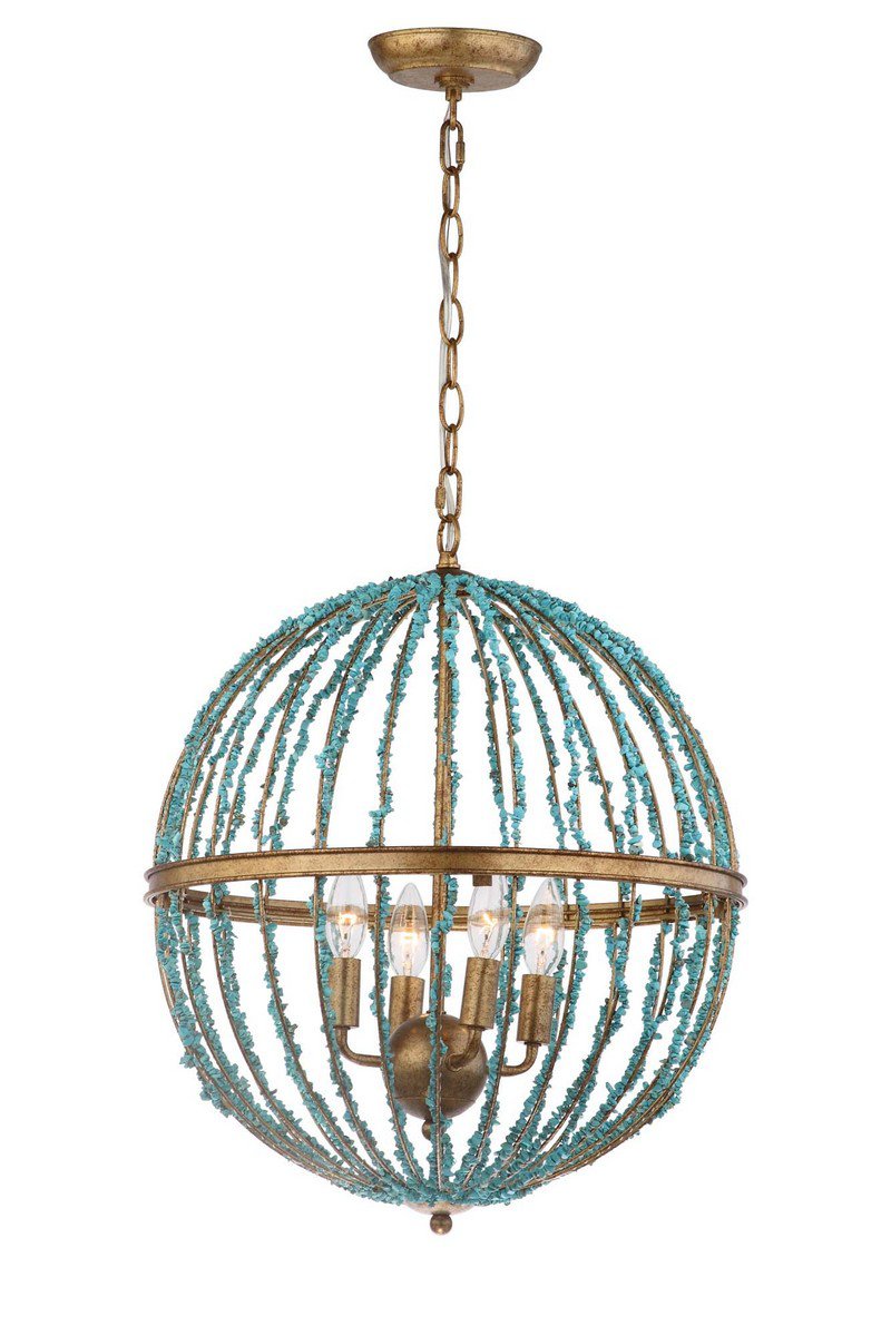 Safavieh Lalita Cage Chandelier - Blue | Chandeliers | Modishstore - 3
