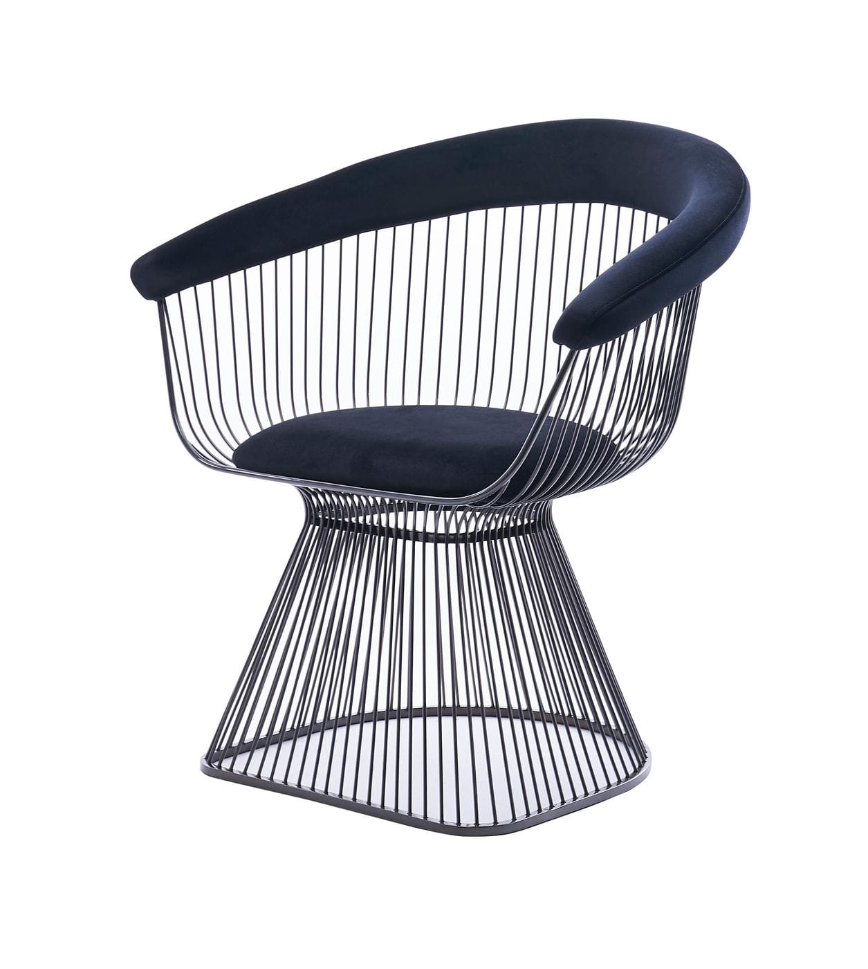 Modrest Chandler - Modern Black Velvet & Black Stainless Steel Dining Chair | Modishstore | Dining Chairs