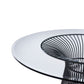 Modrest Chandler - Modern Round Glass & Black Stainless Steel Dining Table-4
