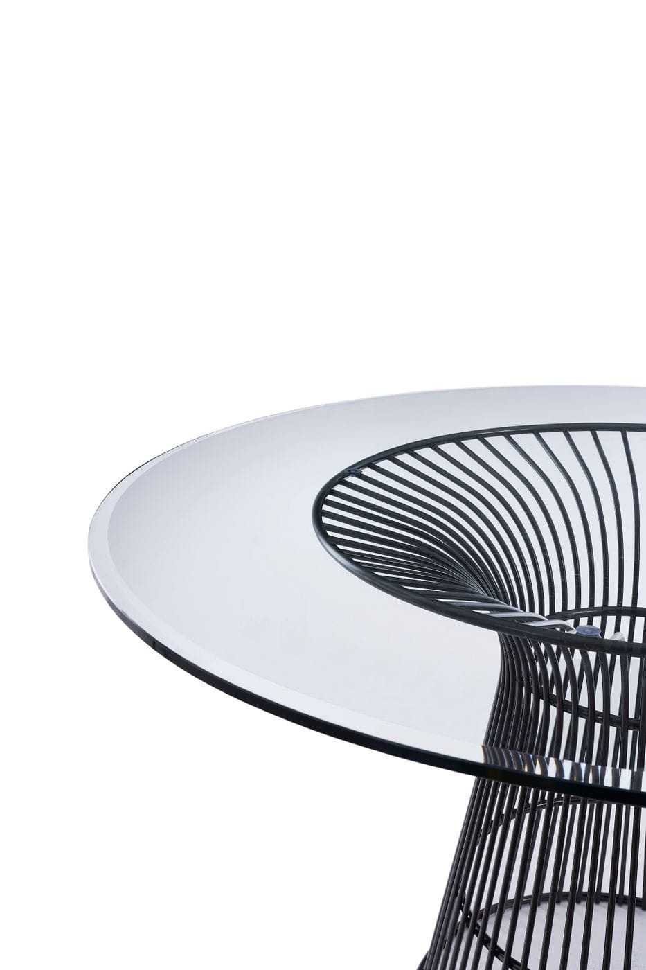 Modrest Chandler - Modern Round Glass & Black Stainless Steel Dining Table-4