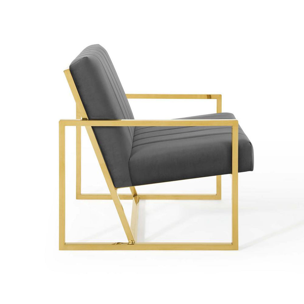 Modway Inspire Channel Tufted Performance Velvet Armchair - EEI-3914 | Armchairs | Modishstore - 2
