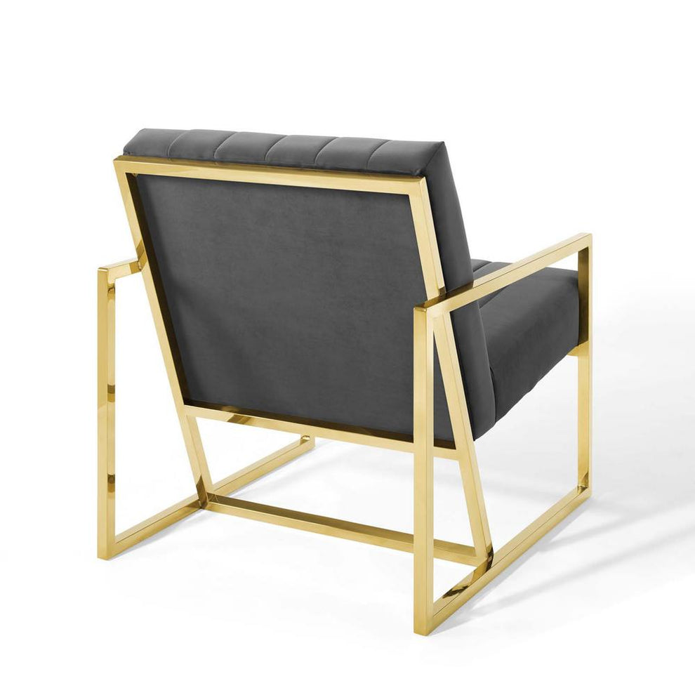 Modway Inspire Channel Tufted Performance Velvet Armchair - EEI-3914 | Armchairs | Modishstore - 4