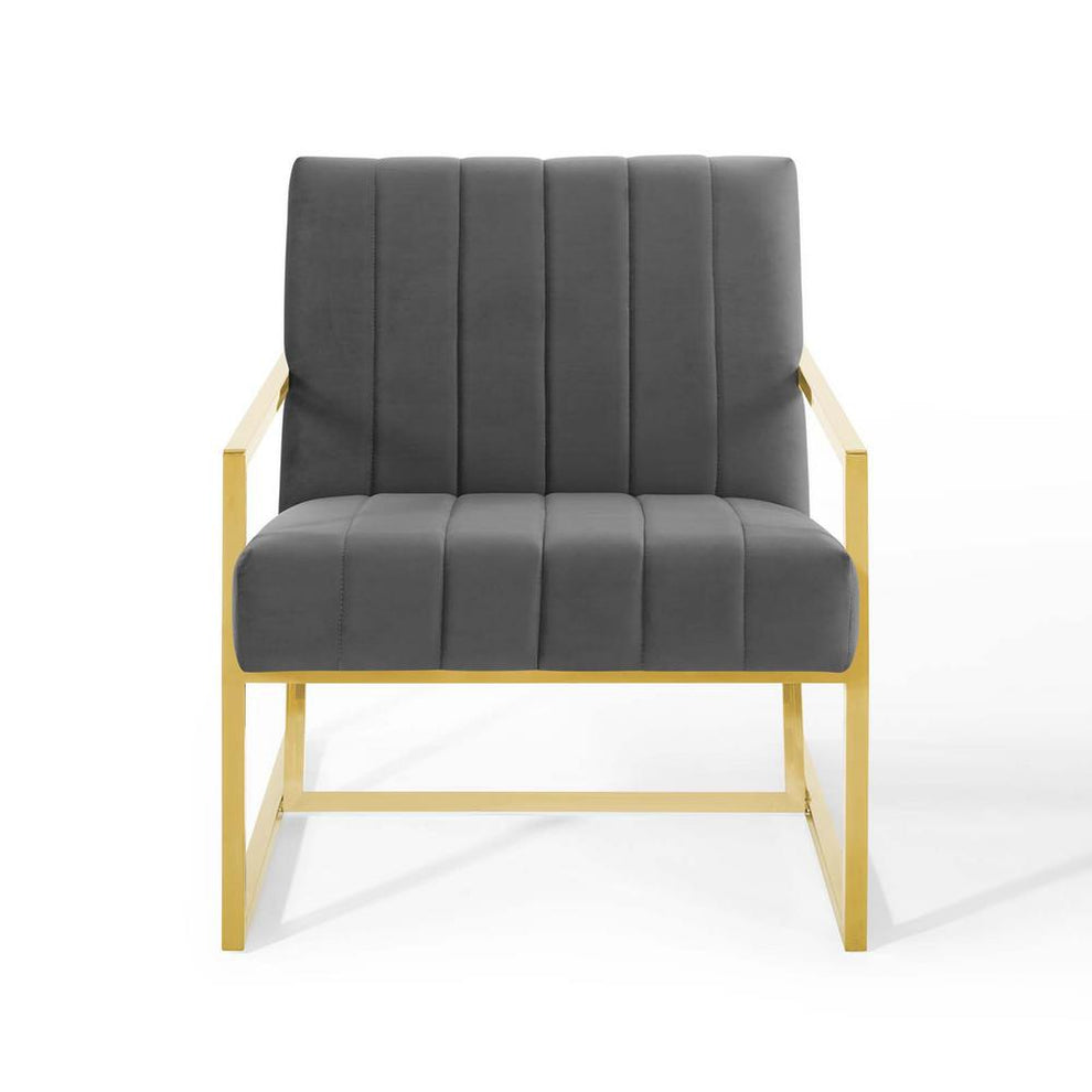 Modway Inspire Channel Tufted Performance Velvet Armchair - EEI-3914 | Armchairs | Modishstore - 7