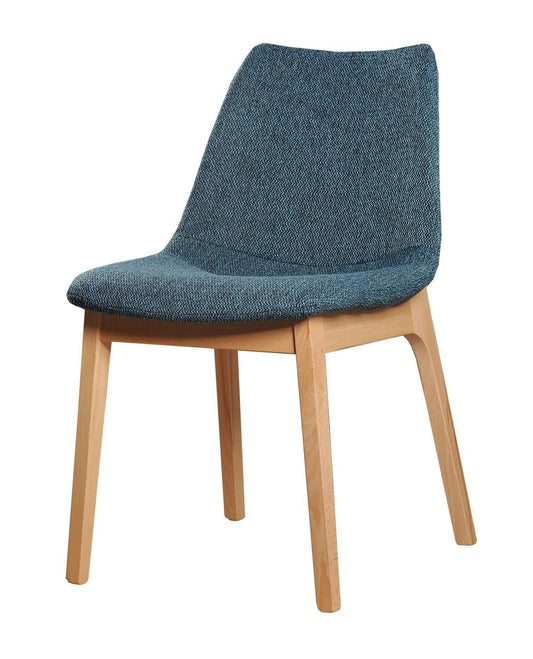 Modrest Chrissy - Modern Blue Fabric Dining Chair (Set of 2) | Modishstore | Dining Chairs
