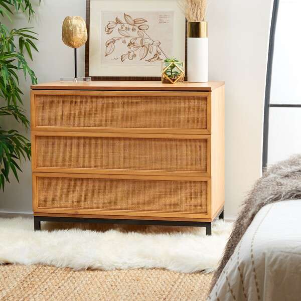 Safavieh Zadie 3 Drawer Rattan Chest - Natural With Natural Rattan | Drawers | Modishstore - 4