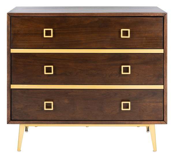 Safavieh Katia 3 Drawer Chest - Walnut | Drawers | Modishstore - 2