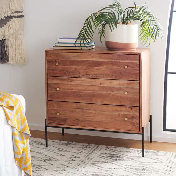 Safavieh Dowling 3 Drawer Chest - Brown | Drawers | Modishstore - 4