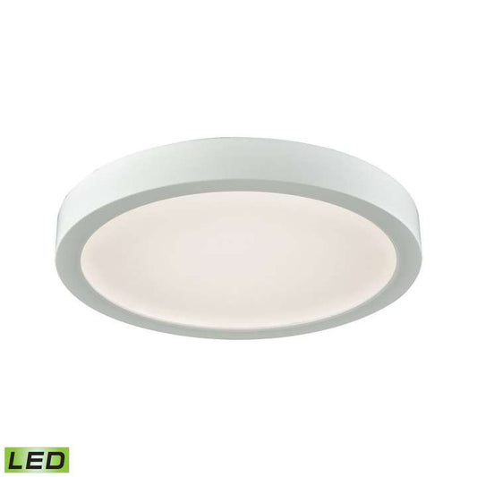 Titan 1-Light 8-inch Integrated LED Flush Mount in White with a White Acrylic Diffuser | Ceiling Lamps | Modishstore