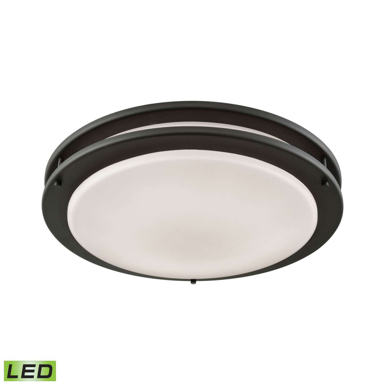 Clarion 14-inch LED Flush in Oil Rubbed Bronze with a White Acrylic Diffuser | Ceiling Lamps | Modishstore