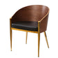 Modrest Claret - Modern Walnut & Black Leatherette Accent Chair | Lounge Chairs | Modishstore