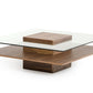 Vig Furniture Modrest Clarion Modern Grey Elm & Glass Coffee Table | Modishstore | Coffee Tables-3