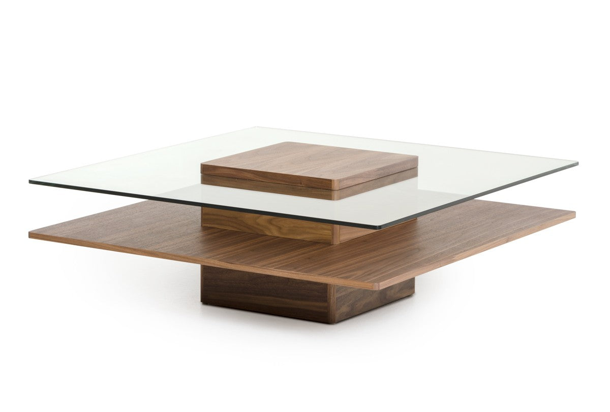 Vig Furniture Modrest Clarion Modern Grey Elm & Glass Coffee Table | Modishstore | Coffee Tables-3