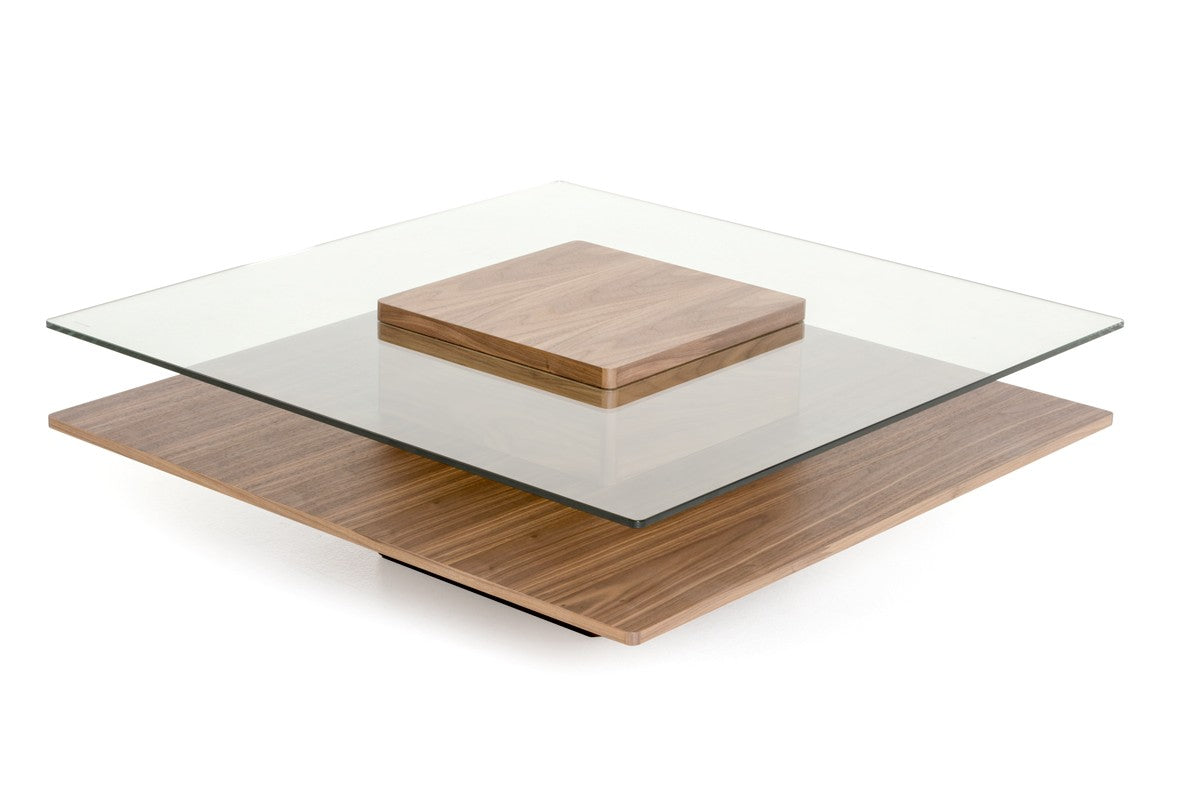 Vig Furniture Modrest Clarion Modern Grey Elm & Glass Coffee Table | Modishstore | Coffee Tables-5