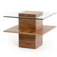 Vig Furniture Modrest Clarion Modern Walnut and Glass End Table | Modishstore | End Tables-2