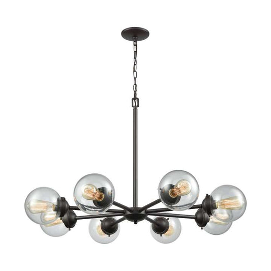 Beckett 8-Light Chandelier in Oil Rubbed Bronze with Clear Glass | Chandeliers | Modishstore