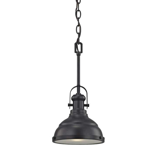 Blakesley 1-Light Pendant in Oil Rubbed Bronze with Frosted Glass | Pendant Lamps | Modishstore