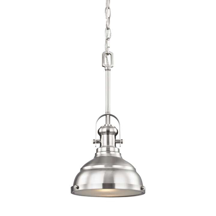 Blakesley 1-Light Pendant in Brushed Nickel with Frosted Glass | Pendant Lamps | Modishstore